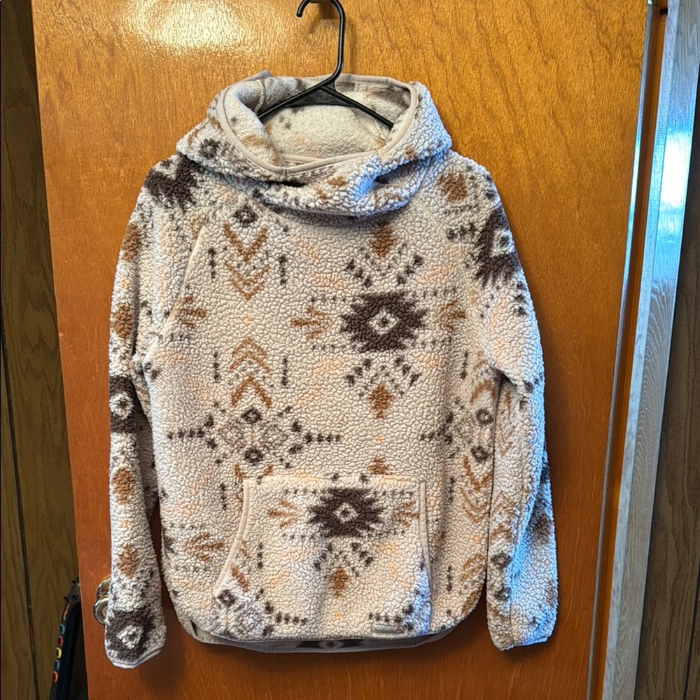 Cozy Aztec Print Sherpa Hoodie